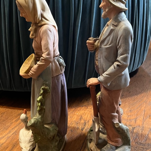 Home Interior 13’ Old Man And Woman Porcelyn Figurines Vintage - Picture 16 of 16
